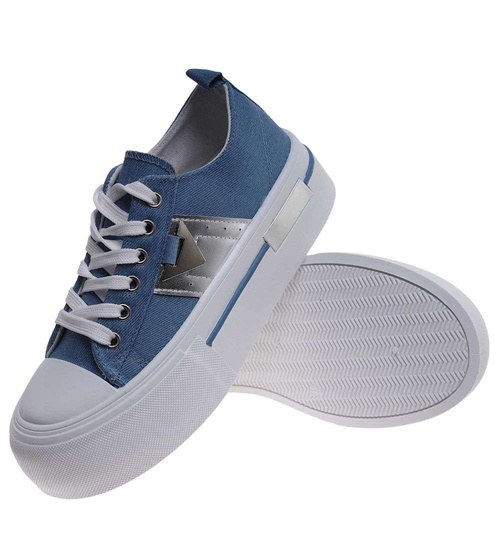 Niebieskie trampki na wysokiej platformie /C4-1 18786 W233/