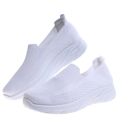 Wsuwane białe buty sportowe damskie /H2 17266 W101/