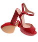Czerwone sandały damskie na słupku i platformie /C5-1 12207 G18-45 +H2/