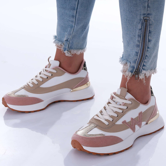 Biało różowe buty sportowe /G5-1 17330 T230/