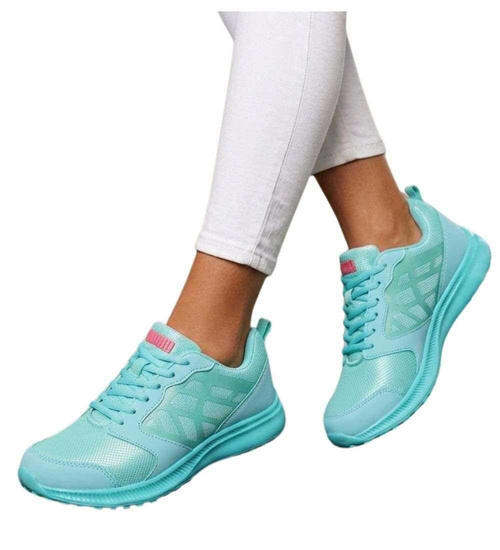 Wiązane damskie buty sportowe Zielone /G9-3 15135 T233/