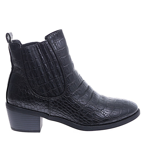 Czarne damskie botki sztyblety /F4-3 15140 S395/