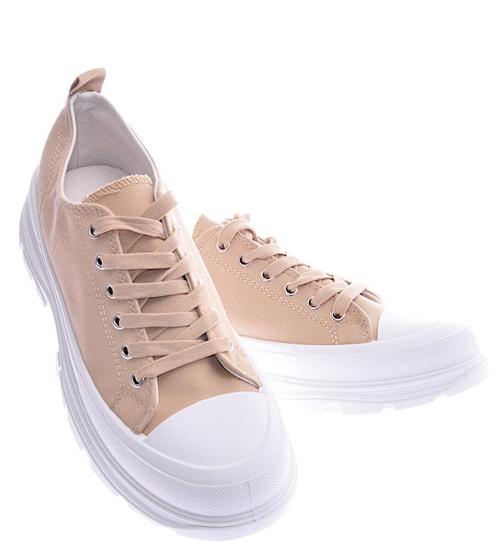 Mega modne damskie trampki Khaki /B3-2 12429 S290/