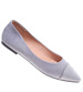 Szare baleriny damskie z zamszu /E1-2 18708 T087/