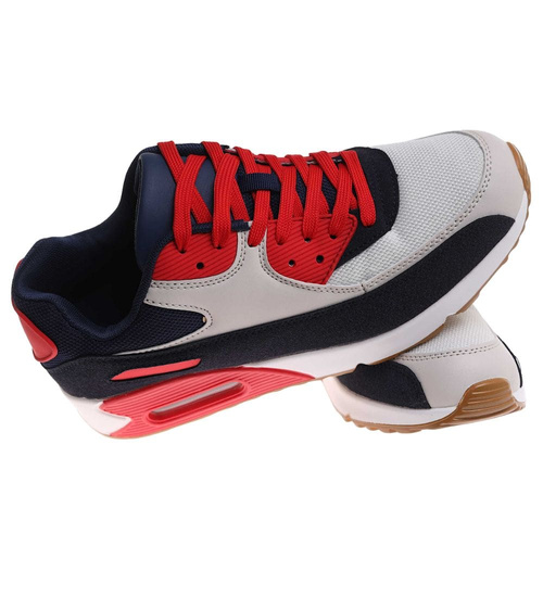 Sznurowane buty sportowe męskie /E7-3 17965 W388/