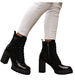Czarne botki na obcasie /B1-1 +H2 18329 W305/