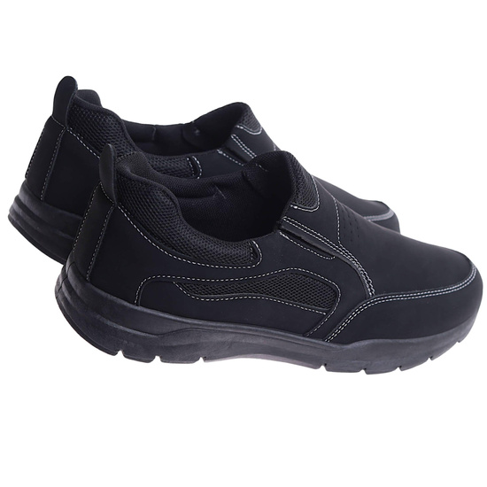 Wsuwane czarne męskie buty sportowe /C2-3 17433  T484/