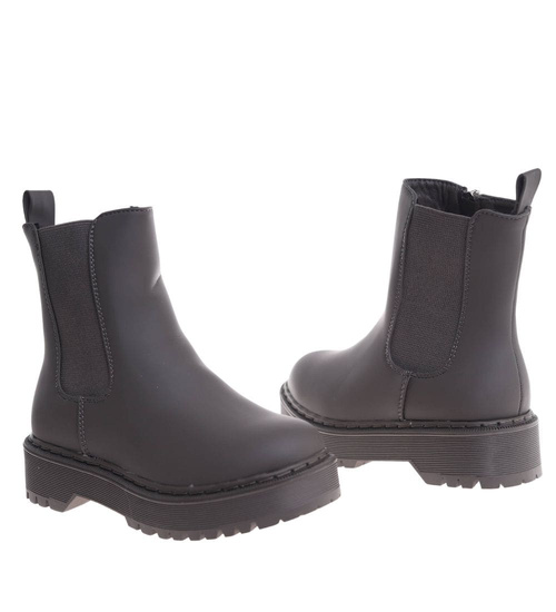 Oliwkowe matowe dziewczęce botki ocieplane /G13-2 18375 T188/