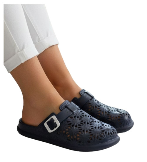 Klapki damskie Ażurowe buty na plażę Granatowe /H2 17854 G008/