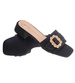 Klapki damskie na płaskim obcasie Czarne /G13-2 17841 G2856/