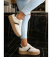 Beżowe buty sportowe na platformie /C6-1 18809 W277/