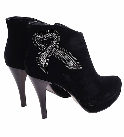 Czarne damskie botki na szpilce /A1-2 16620 T140/