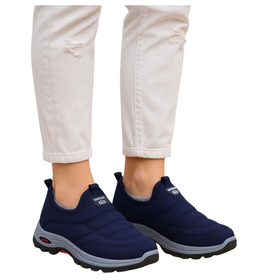 Zimowe chłopięce półbuty sportowe Granatowe /B4-2 18163 T336/