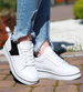 Biało czarne trampki sneakersy na koturnie /G8-2 14889 T405/