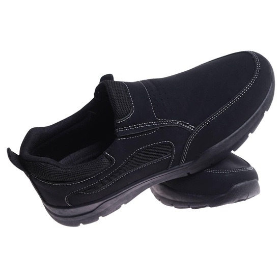 Wsuwane czarne męskie buty sportowe /C2-3 17433  T484/
