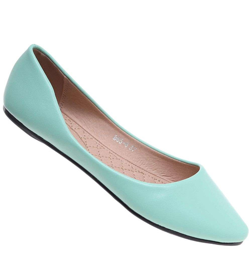 Pastelowe seledynowe balerinki damskie /F10-2 18735 T087/