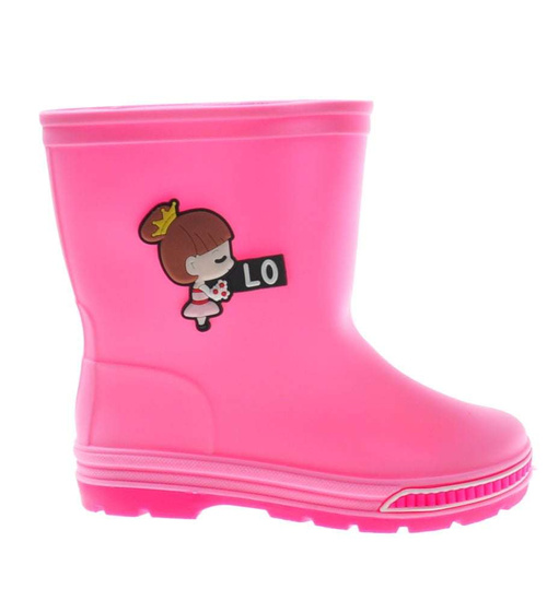 Wodoodporne dziecięce kalosze gumiaki Różowe /G11-1 8035 S213/