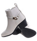 Botki na grubym obcasie Ecru /C1-2 18536 G285/