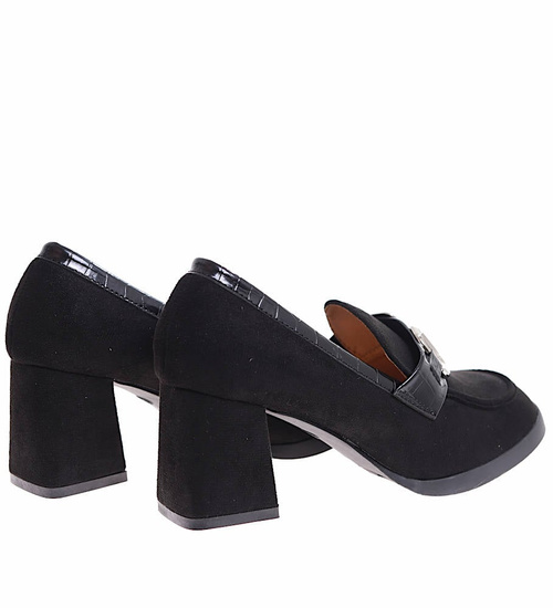 Czarne czółenka na obcasie /B6-3 17000 T289/