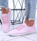 Różowe tenisówki damskie z miękkiego materiału /D6-2 15812 T134/