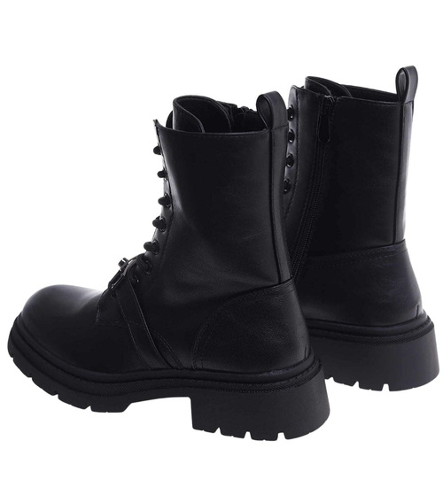 Czarne ocieplane botki trapery /K3-3 18532 W384/