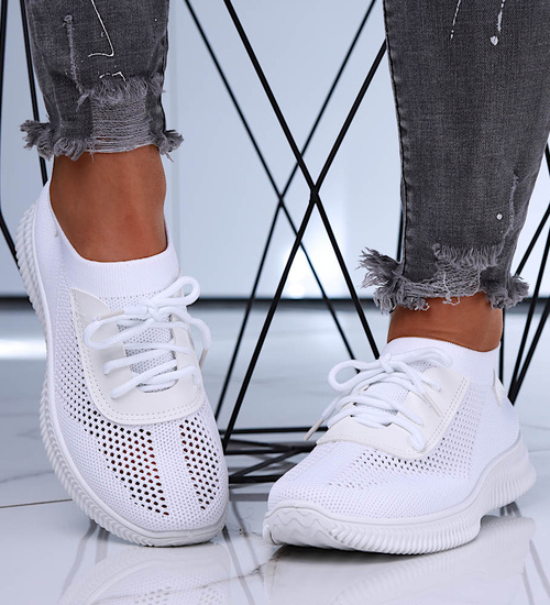 Wsuwane ażurowe buty sportowe damskie /B4-2 15716 T244/