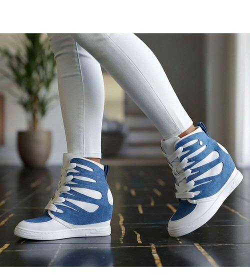 Wygodne trampki na koturnie Baby Blue /C4-3 18048 T284/