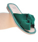 Skórzane domowe klapki z kokardą Zielone /B6-1 10859 S194/