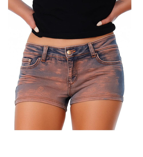 Casualowe granatowo różowe spodenki damskie /H2 K29 UB874 S4/