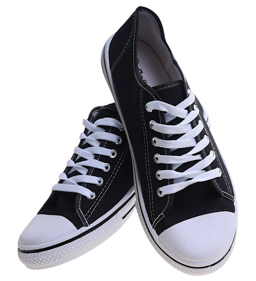 Czarne trampki z niską cholewką /C6-1 13757 T199/