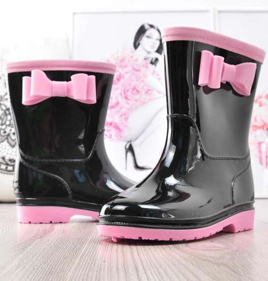 Buty dziecięce kalosze gumiaki Czarne /D5-1 2202 t210/ 