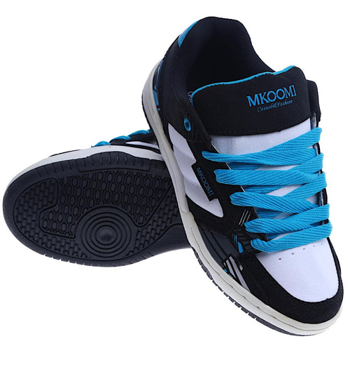 Biało niebieskie damskie buty sportowe /D9-2 13850 S109/