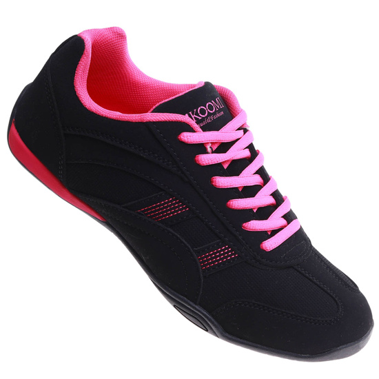 Sznurowane czarno fuksjowe buty sportowe /C1-3 H2 14992 S149/