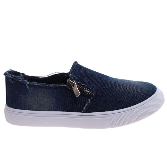 Granatowe trampki z suwakiem dla dziewczynki /A5-2 17279 T7-38/