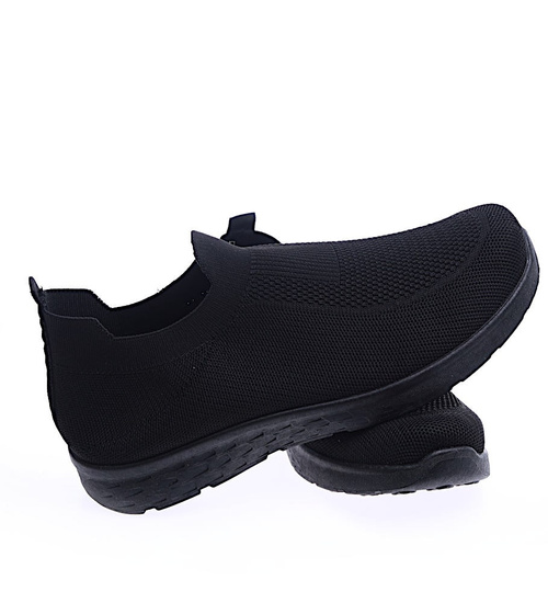 Wsuwane męskie półbuty Czarne /C3-3 14241 S495/