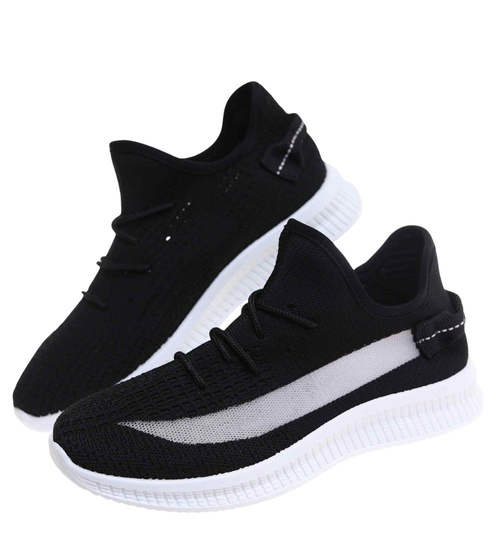 Wsuwane ażurowe czarne buty sportowe /F6-3 17992 T124/