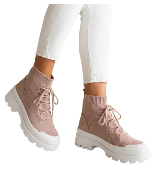 Trampki damskie na platformie /E10-3 15705 T144/