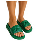 Plażowe zielone klapki damskie /G7-2 17884 S098/