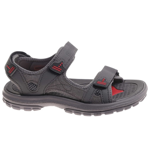 Szare chłopięce sandały na rzepy /B5-1 17942 T259/