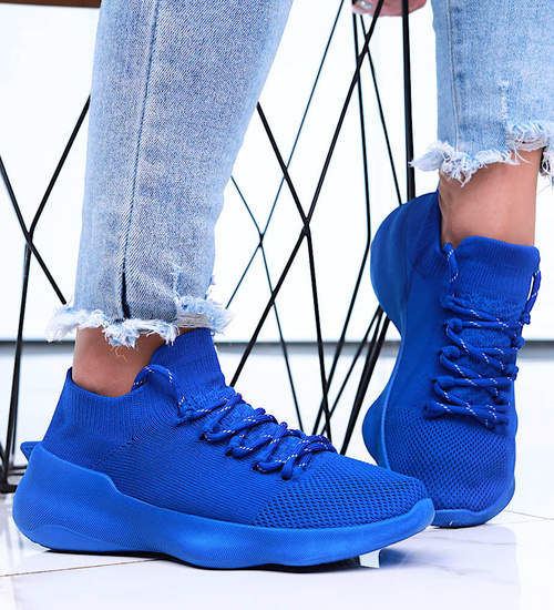 Niebieskie wkładane buty sportowe /G1-2 15916 T195/