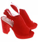 Kobiece sandały na słupku CZERWONE /H2-B1-2 6001 S197/