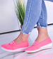 Różowe tenisówki damskie na niskim koturnie /E6-2 8019 S192/
