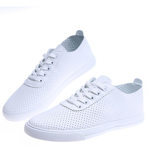 Białe ażurowe tenisówki damskie /A8-3 14599 T394/