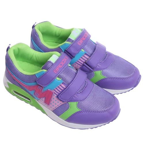 Fioletowe sportowe buty dziewczęce na rzepy /F5-3 18130 T292/