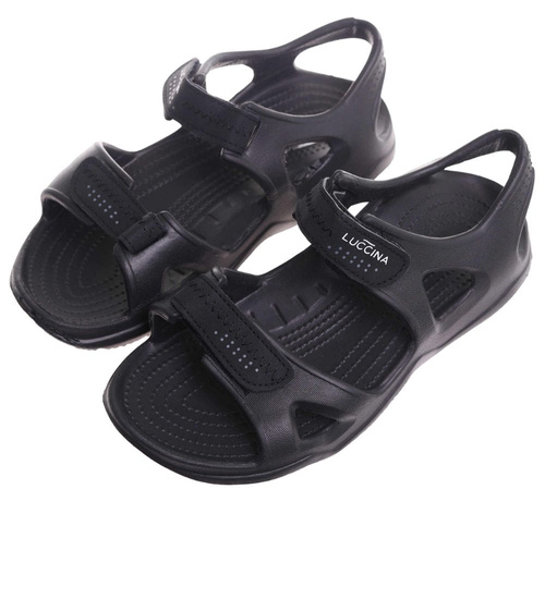 Wodoodporne sandały męskie na plażę Czarne /D8--1 17823 T039/