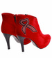 Czerwone damskie botki na szpilce /F7-2 16621 T140/
