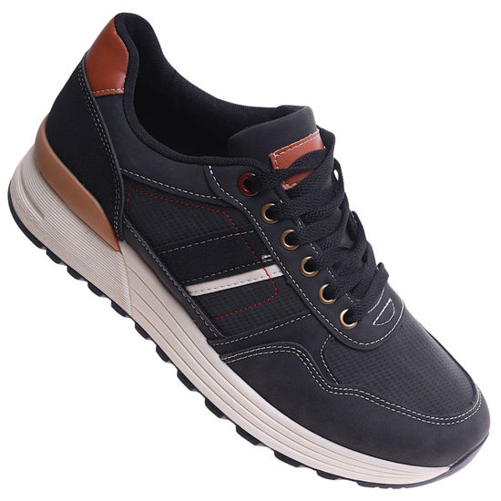 Czarne męskie buty sportowe /C4-1 17355 T582/