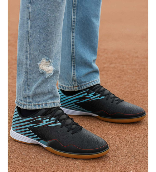 Czarno granatowe sznurowane trampki halówki męskie /E10-1 18135 T583/