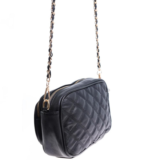 Czarna torebka listonoszka z paskiem łańcuszkiem /H2-K,12 TB523 M235/