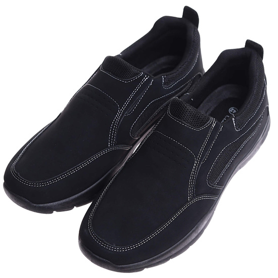 Wsuwane czarne męskie buty sportowe /C2-3 17433  T484/